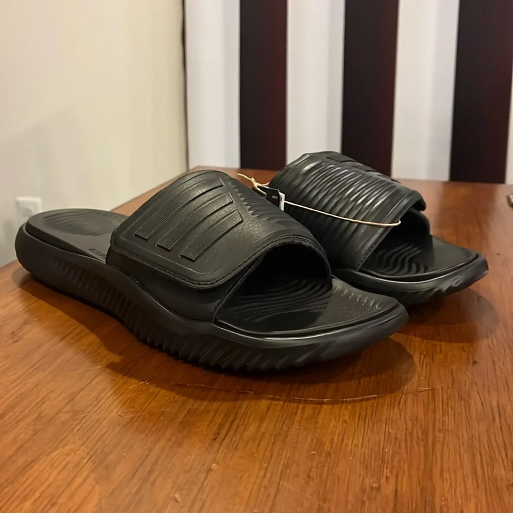 Adidas Alphabounce 2.0 Slides Sandals Shoes new GY9416 black Mens Size 12